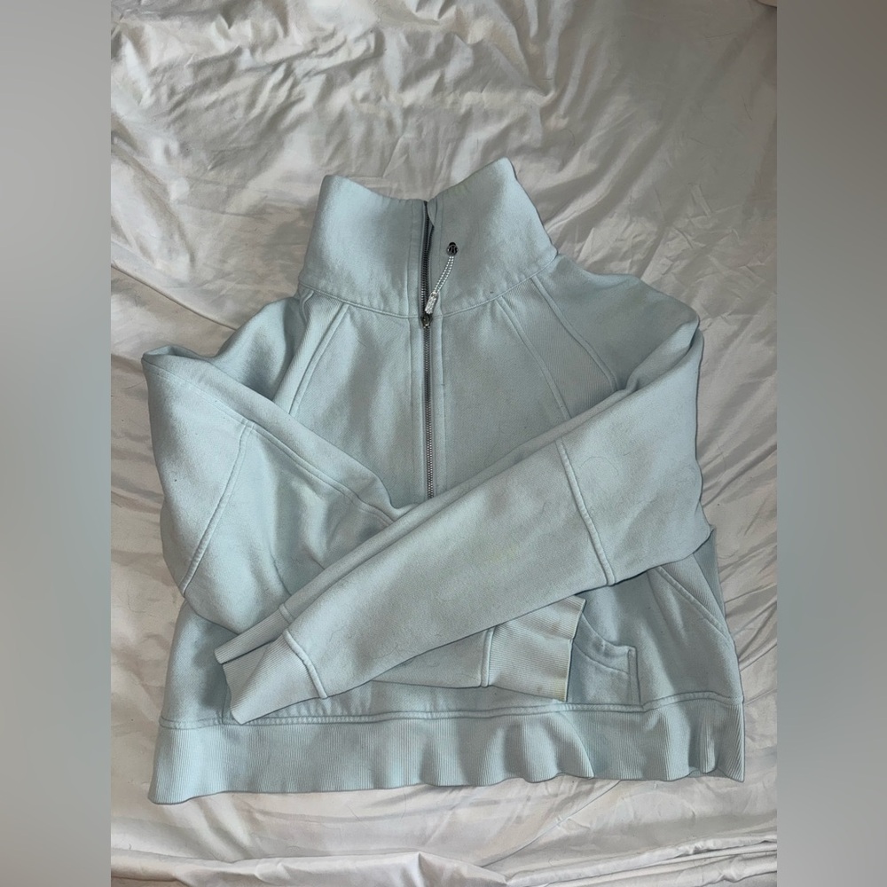 Lululemon blue cropped scuba funnel neck